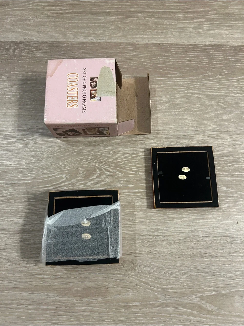 Set of 4 Photo Frame Coasters - Wooden Frame